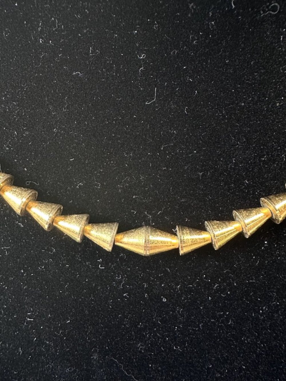 Vintage Napier Gold Tone Triangular Cone Necklace - Picture 3 of 9